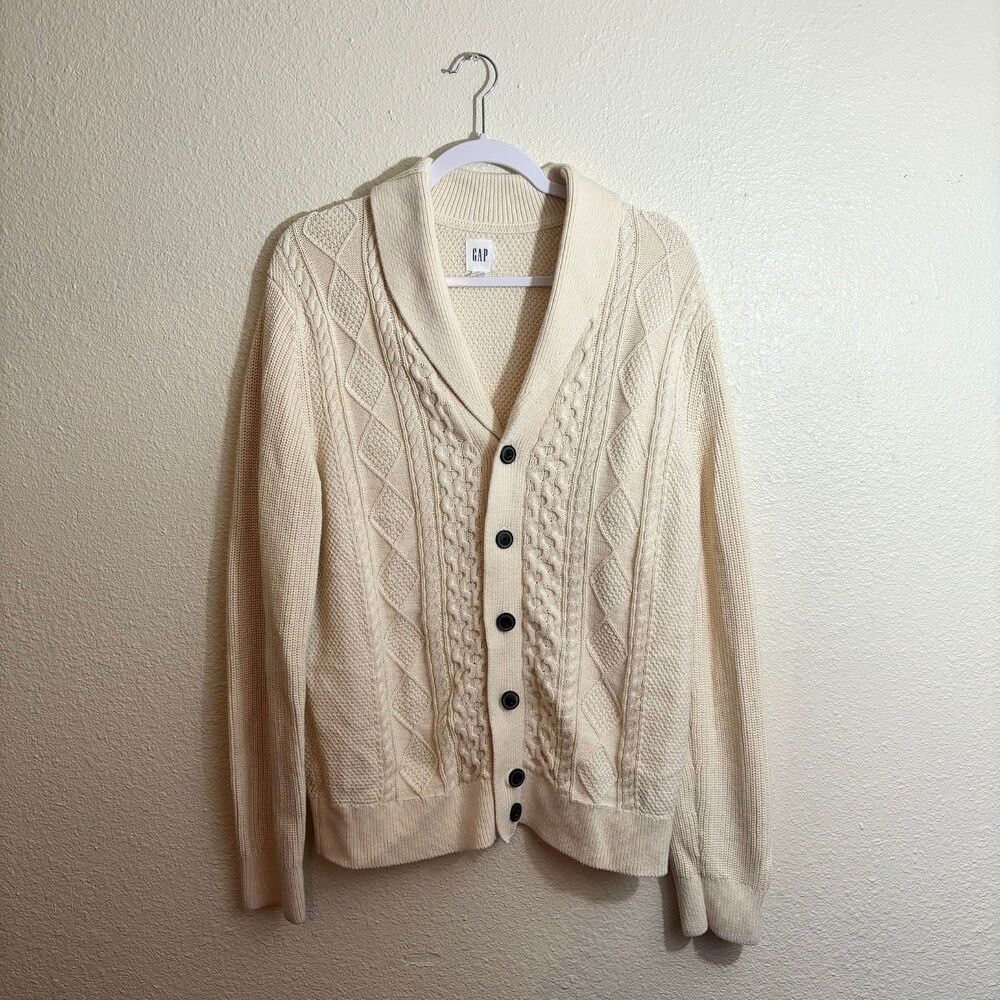 GAP Cream Chunky Fisherman Cable Knit Sweater – Size Large (Never Worn)